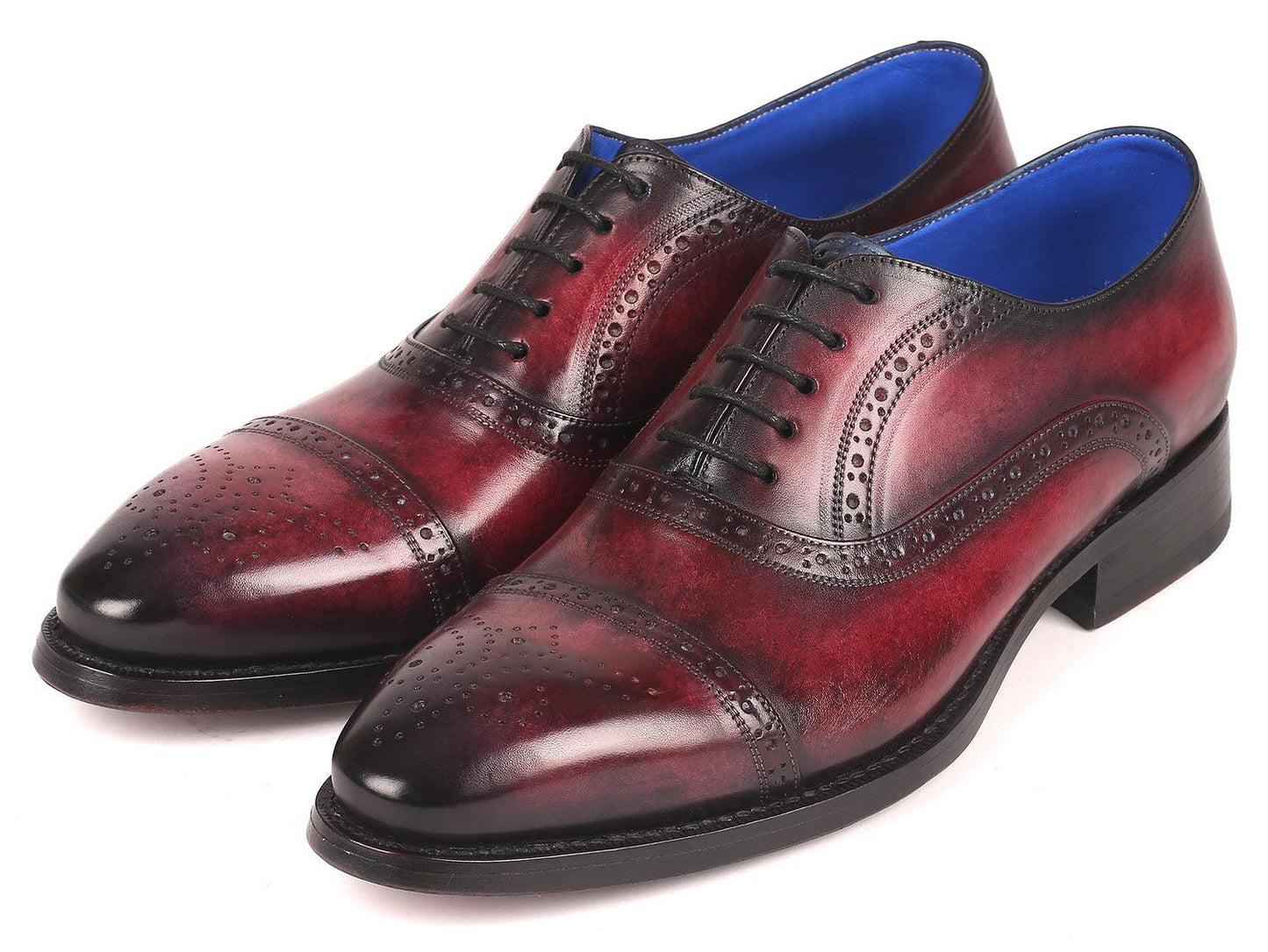 Zapatos oxford con puntera reforzada Goodyear en color burdeos de Paul Parkman