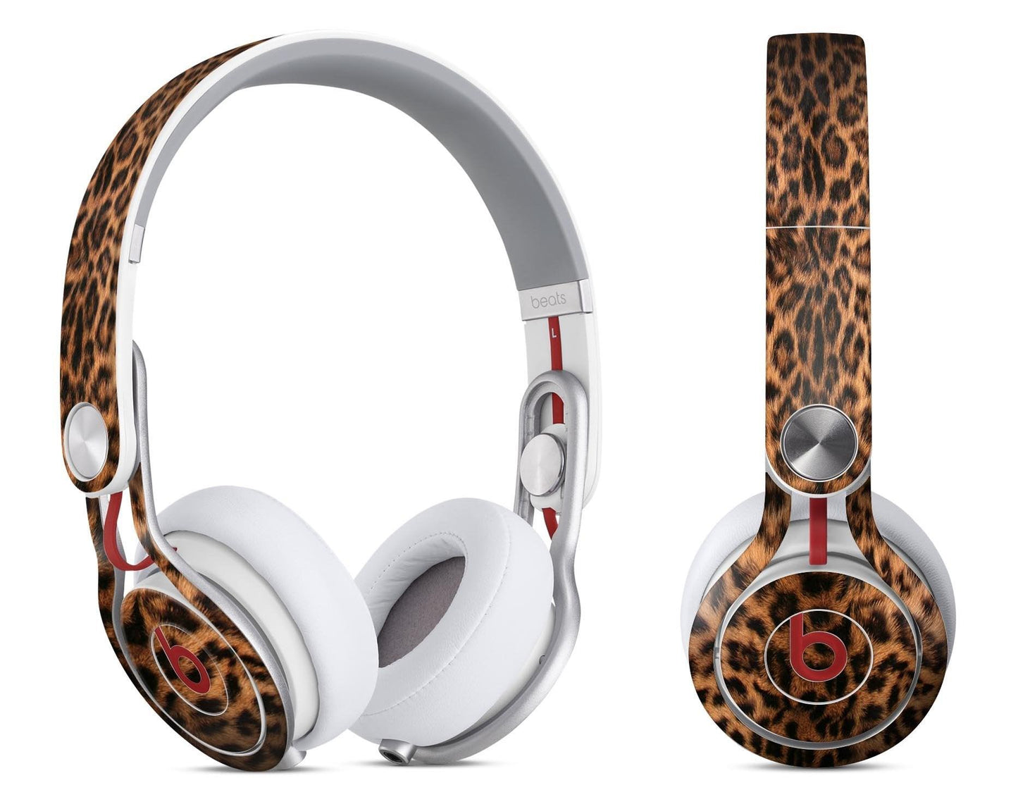 Kit de calcomanías para envolver todo el cuerpo con piel de leopardo espejada para Beats by Dre 