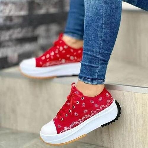 Zapatillas de lona con estampado 2022 para mujer, calzado deportivo informal 