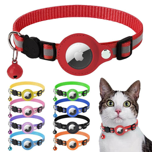 Estuche reflectante para collar Airtag para perros y gatos