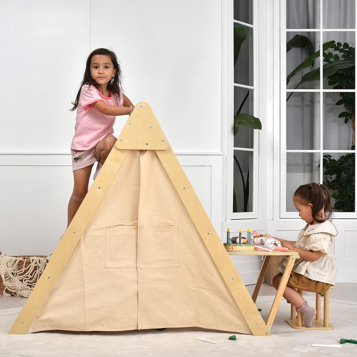 Oak Foldable Triangle Climber 5 in 1 Kids Playhouse Hideaway