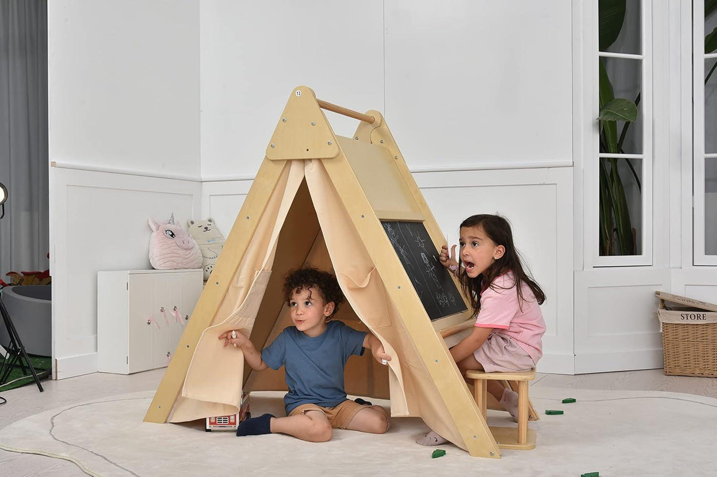 Oak Foldable Triangle Climber 5 in 1 Kids Playhouse Hideaway