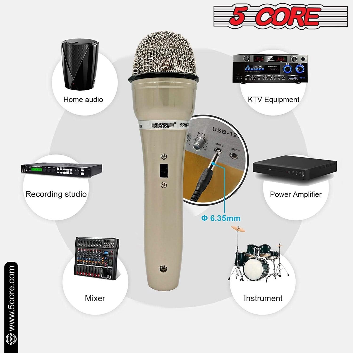 5Core XLR Microphone Dynamic Mic Karaoke Singing Studio Mics Handheld Microfono