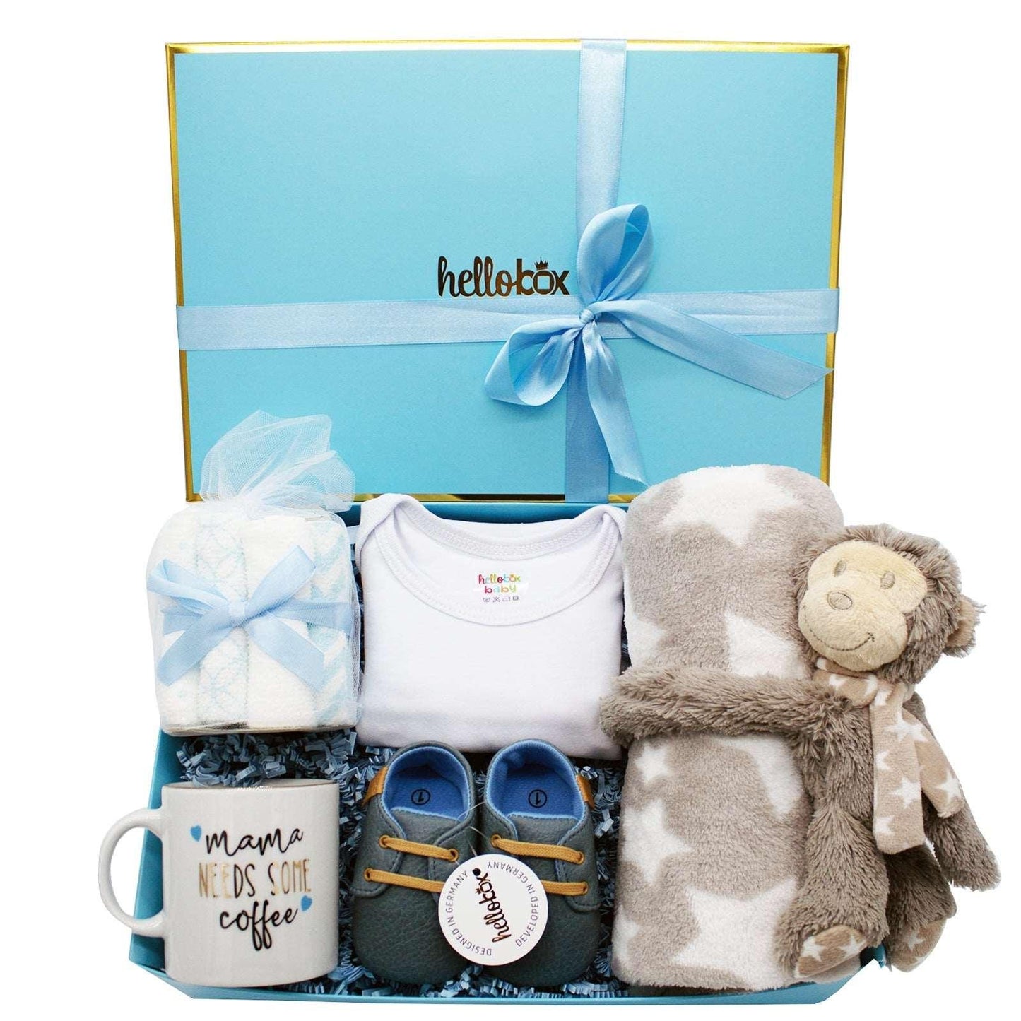 Hellobox Geschenke para neugeborene con Babydecke, Kuscheltier (17 