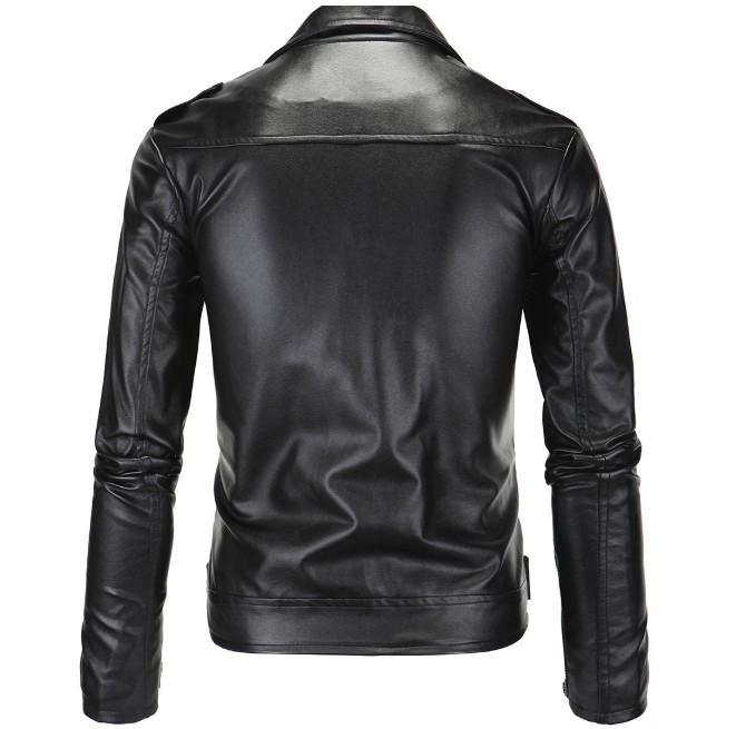 Chaqueta de motociclista de piel sintética negra Ninja Stealth para hombre