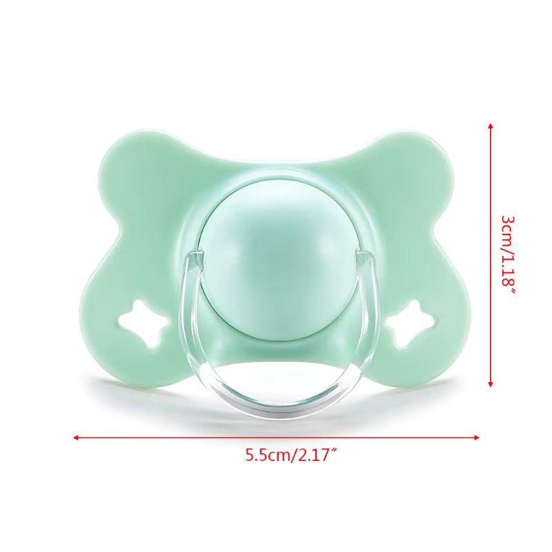 Baby Silicone Pacifier Flat Teat Newborn for Butterfly Infant Baby Nipples Flat round for Head Soother X90C