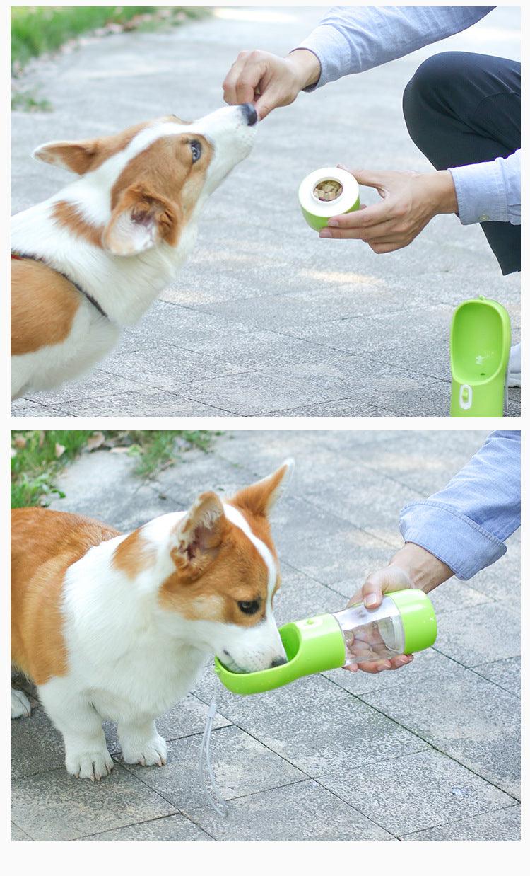 Botella portátil para agua y comida para mascotas