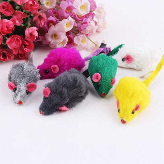 10 PIEZAS DE JUGUETES DE PELUCHE PARA GATO Y RATÓN (color aleatorio) 