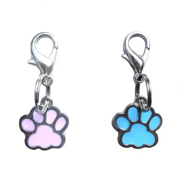 Dijes para collar de perro y gato con forma de pata