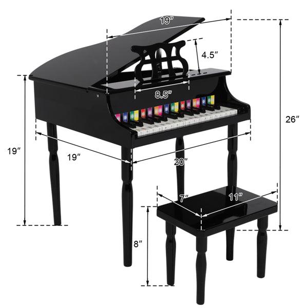 Piano de madera para niños de 30 teclas con atril 