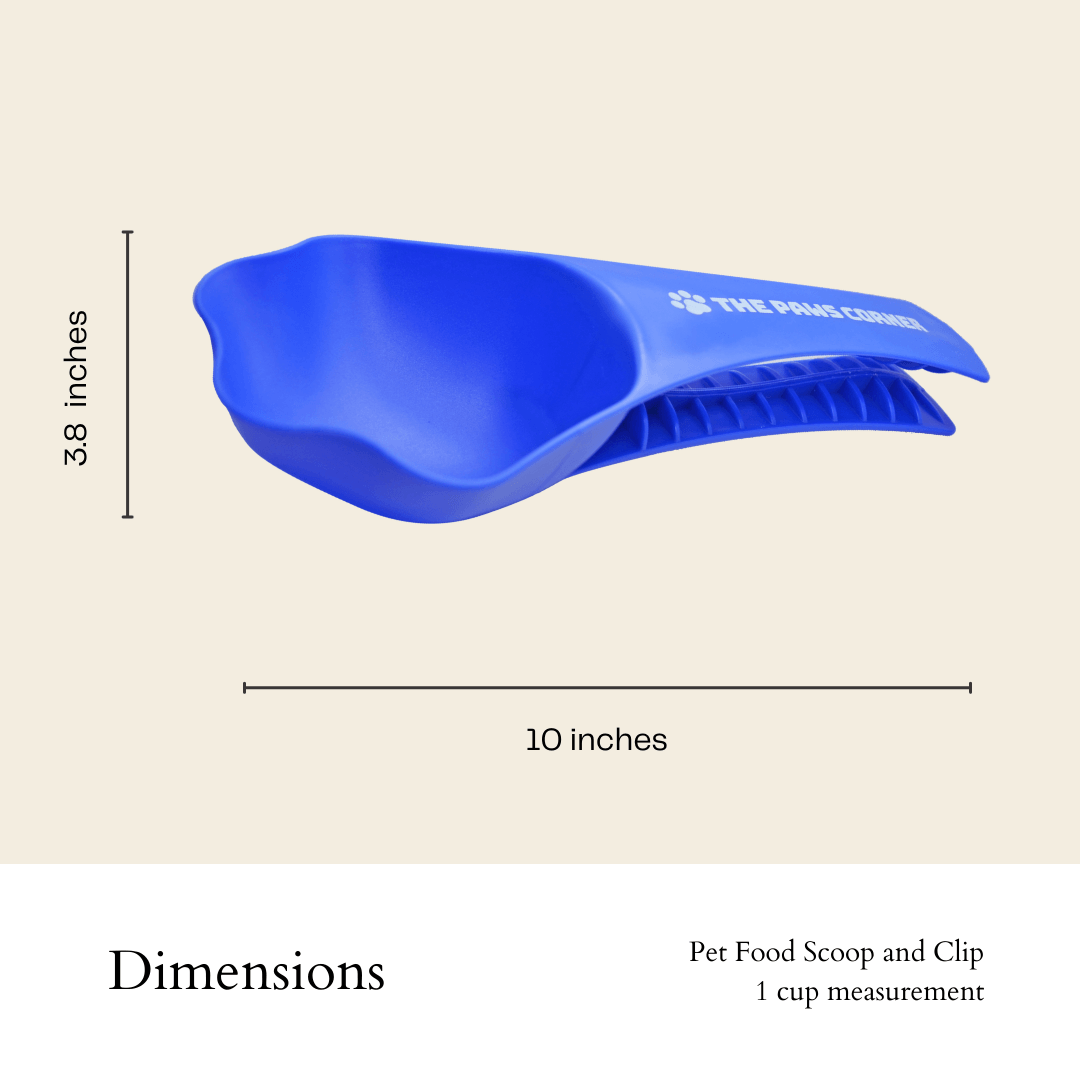 Cuchara/pinza para comida para mascotas 2 en 1, resistente y duradera, con forma de pata (1 taza) 