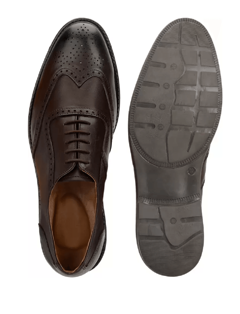 Pure Leather Brogues Shoes For Men(Color- Brown)(UK Size- 6)