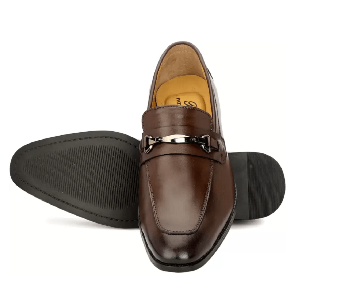 Zapatos cómodos y elegantes de cuero puro para hombre (marrón) (talla del Reino Unido: 9)