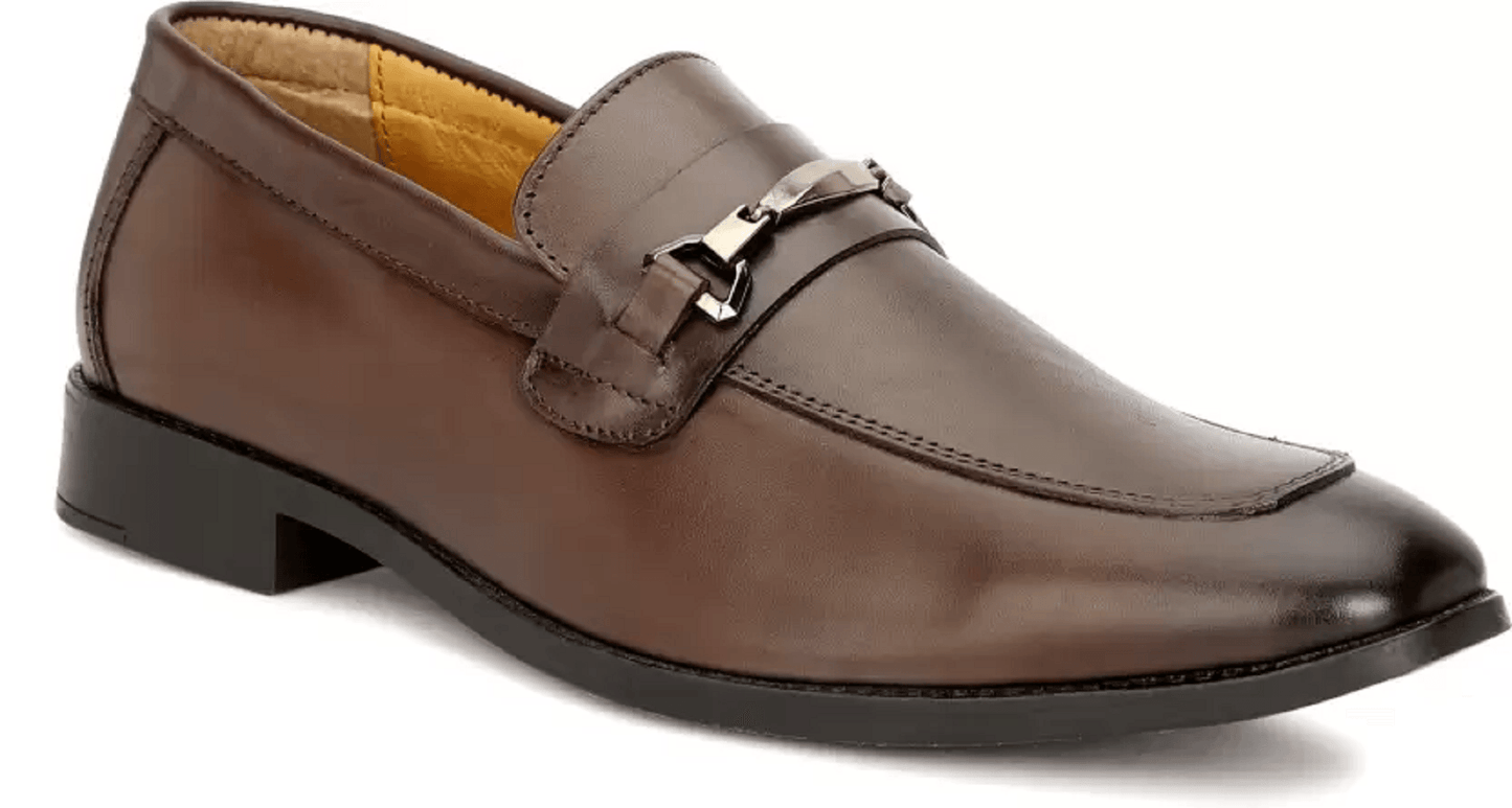 Zapatos cómodos y elegantes de cuero puro para hombre (marrón) (talla del Reino Unido: 9)