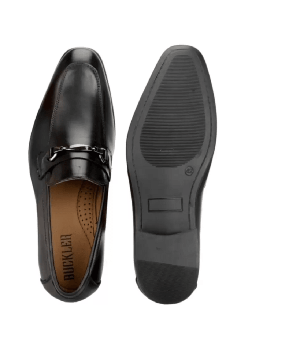 Zapatos casuales cómodos de cuero puro para hombres (negro) (talla del Reino Unido: 6)