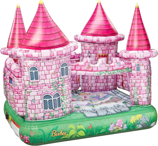 Castillo de princesa rosa inflable, casa de juegos de interior para niños mayores de 3 años,