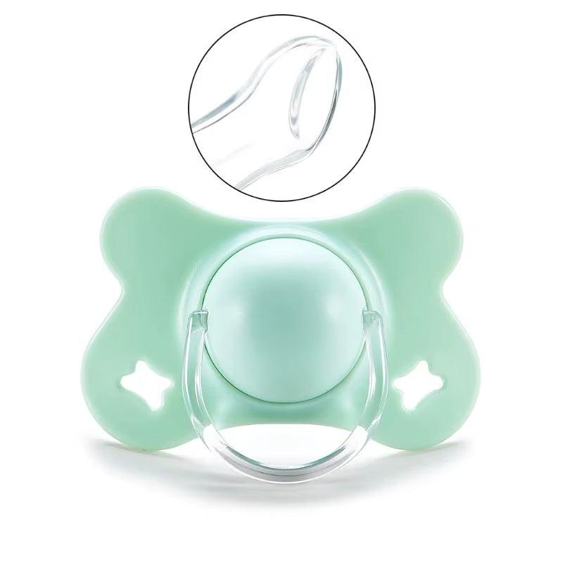 Baby Silicone Pacifier Flat Teat Newborn for Butterfly Infant Baby Nipples Flat round for Head Soother X90C