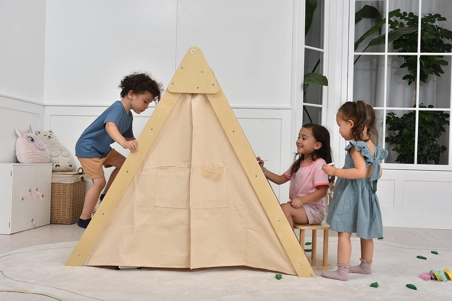 Oak Foldable Triangle Climber 5 in 1 Kids Playhouse Hideaway