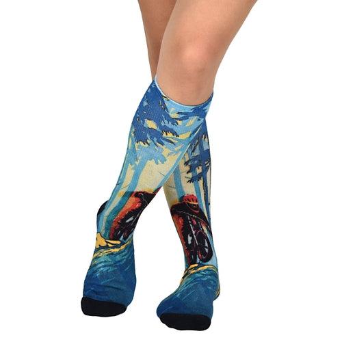 Sierra Socks Forest Biker Pattern CoolMax Socks, Nature Collection for