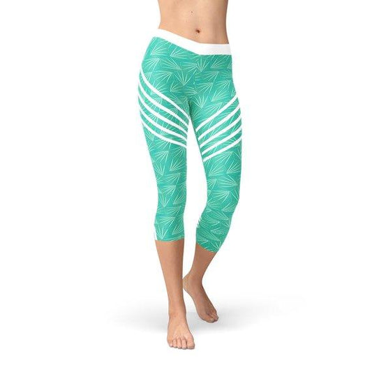 Leggings deportivos color turquesa estilo capri